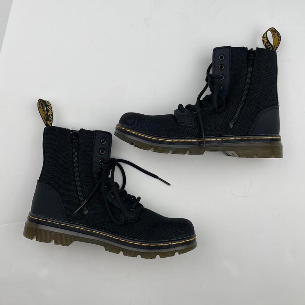 Dr Martens Canvas Combat Boots in Black Women's Size 3 Outdoors Punk Alt Grunge‎